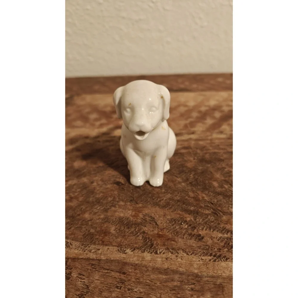 Small White Dog Porcelain Mini Collectible Creamer